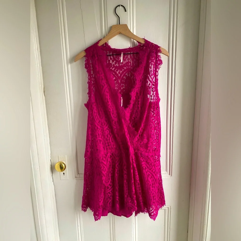 Free People Fuchsia Lace Heart in Two
Mini Dress - Picture 2 of 14